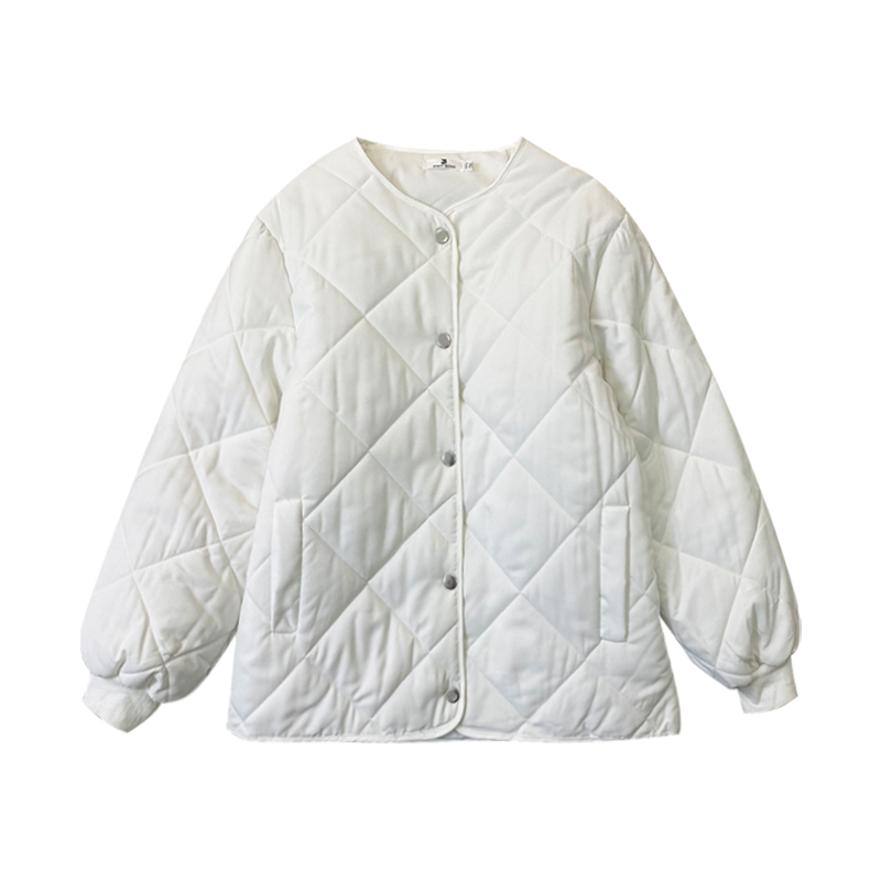 300斤特大码女装胖mm秋冬菱格无领加厚棉衣棉服宽松显瘦短外套女,淘宝优惠券,粉丝福利购,淘宝优惠卷