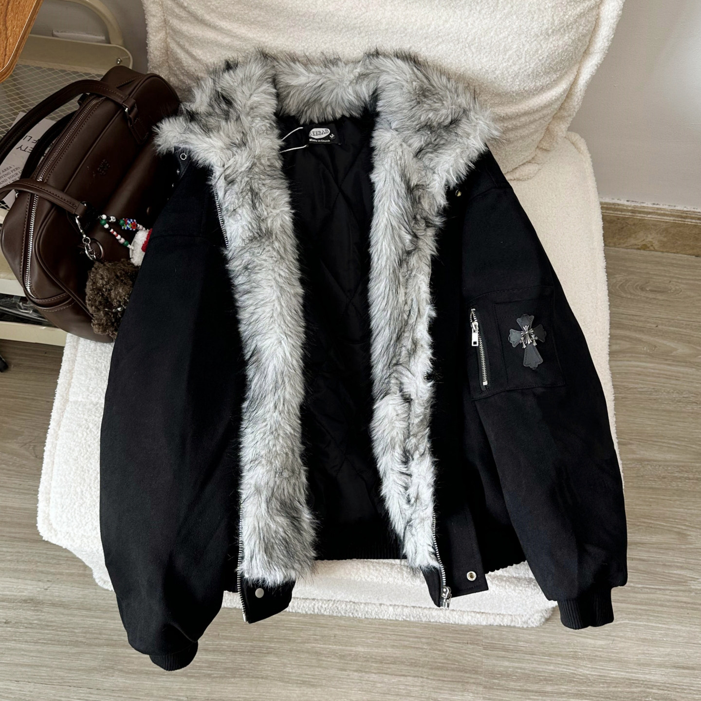 大码胖mm毛领加绒加厚防寒宽松棉衣棉服冬季保暖座山雕派克服外套,淘宝优惠券,粉丝福利购,淘宝优惠卷