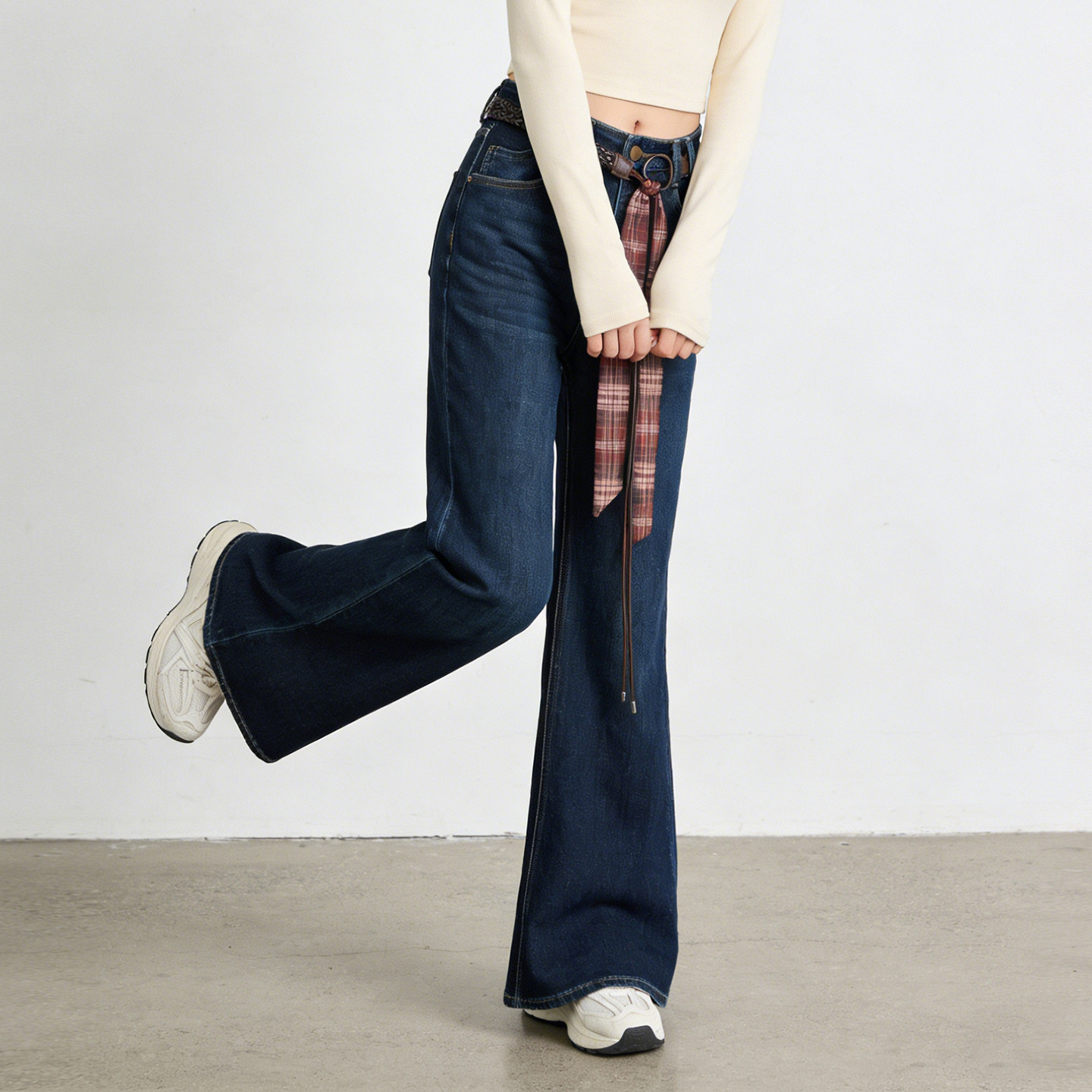 300斤大码胖mm复古高腰微喇牛仔裤女垂感显瘦宽松直筒梨形阔腿裤,淘宝优惠券,粉丝福利购,淘宝优惠卷