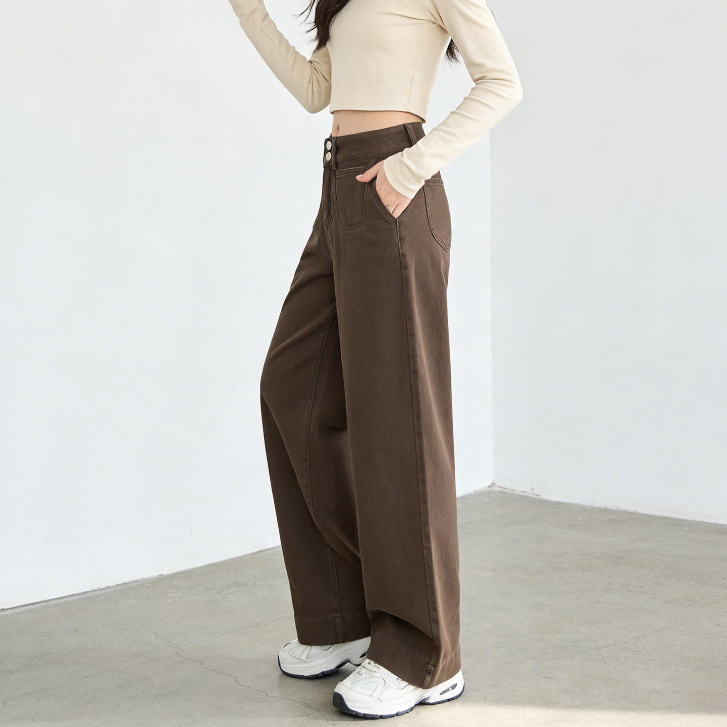 300斤大码胖mm复古高腰弯刀牛仔裤女梨形身材宽松显瘦直筒阔腿裤,淘宝优惠券,粉丝福利购,淘宝优惠卷