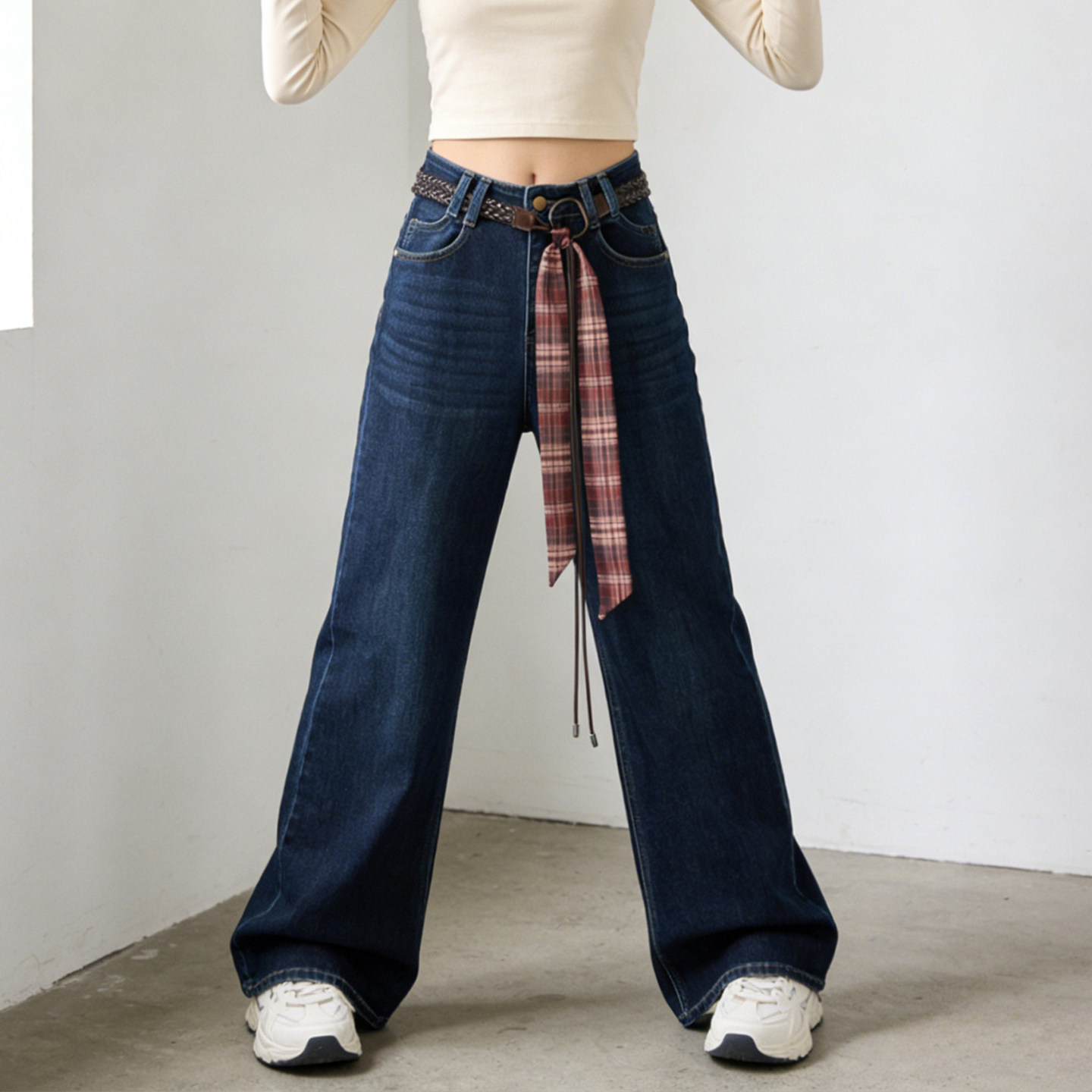 300斤大码胖mm复古高腰微喇牛仔裤女垂感显瘦宽松直筒梨形阔腿裤,淘宝优惠券,粉丝福利购,淘宝优惠卷