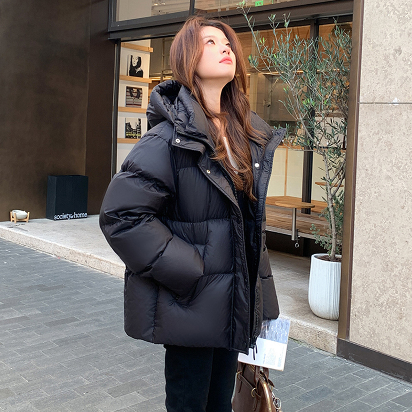 大码胖mm学院风黑色连帽棉服女冬季加厚面包服显瘦保暖棉衣外套潮,淘宝优惠券,粉丝福利购,淘宝优惠卷