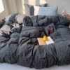 Simple plaid washed cotton light luxury four-piece set