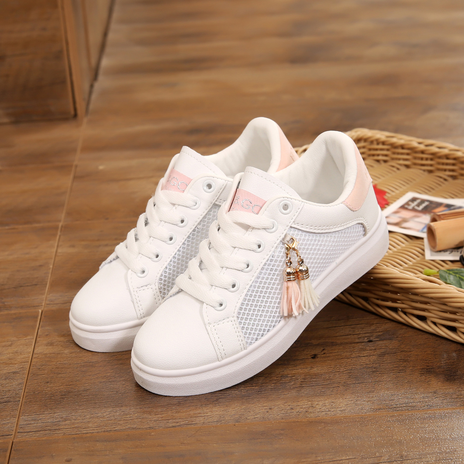 夏季12韩版潮13小学生板鞋小白鞋15岁大童镂