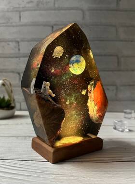 星空繁星银河系星际旅行蓝色星球宇宙太空小夜灯床头灯氛围灯摆件