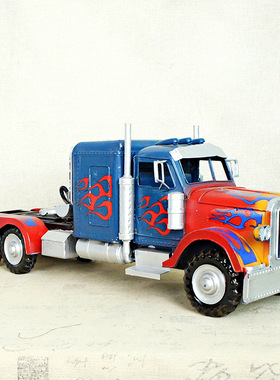 金属擎天柱汽车卡车运输车皮卡车模型储蓄罐模型摆件家居装饰品