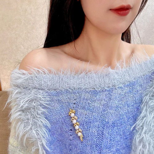 岚心珠宝18K黄金6.6-8mm海珠钻石胸针 海水珍珠吊坠2用 优雅精致 - 图2