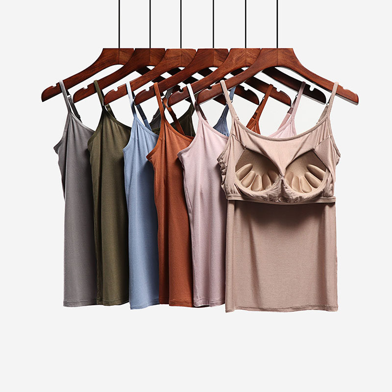 Modal camisole yoga base with chest pad