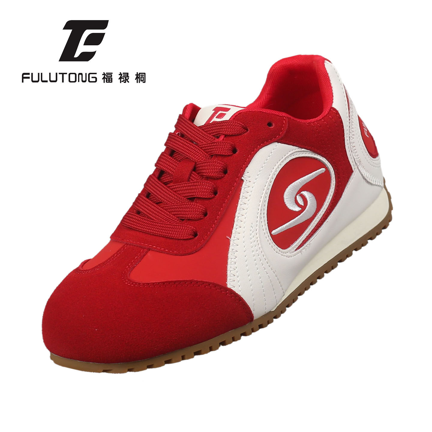 福禄桐红色德训鞋女春季2026年新款拼色休闲运动鞋平底系带板鞋,淘宝优惠券,粉丝福利购,淘宝优惠卷