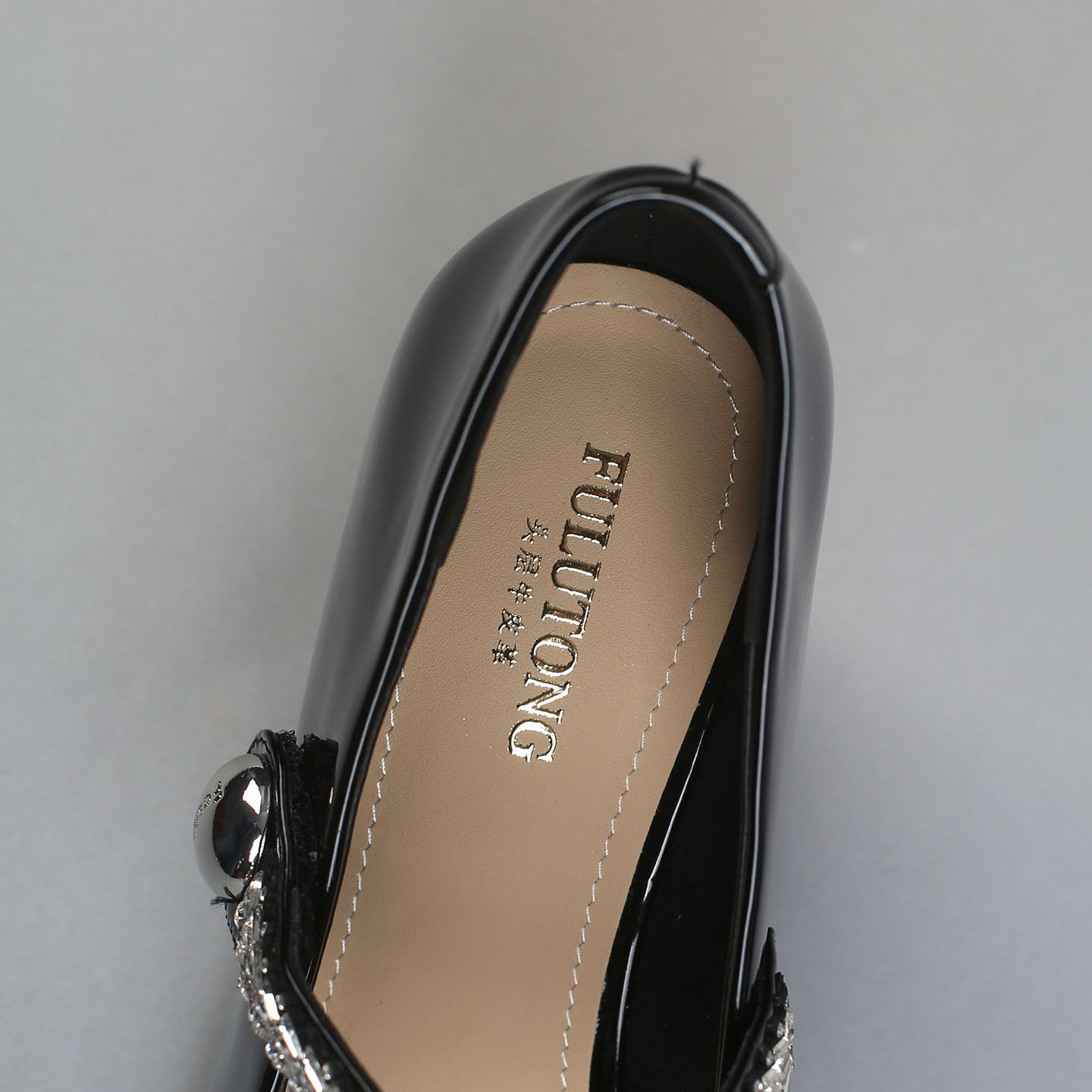 福禄桐浅口高跟鞋女春季新款法式一字带玛丽珍鞋粗跟水钻气质单鞋,淘宝优惠券,粉丝福利购,淘宝优惠卷