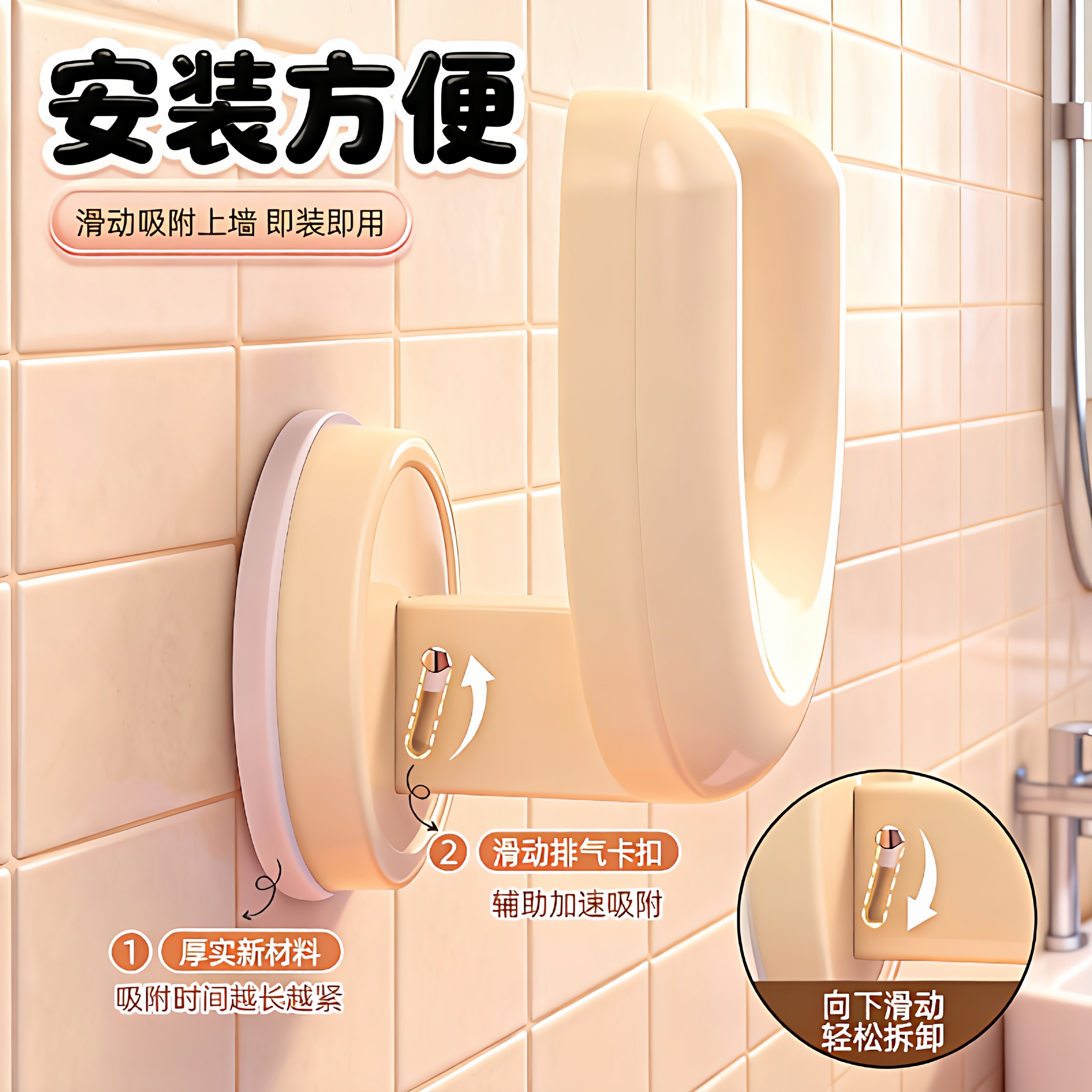 吸盘拖鞋架浴室专用免打孔壁挂式鞋架卫生间沥水架收纳挂钩置物架,淘宝优惠券,粉丝福利购,淘宝优惠卷