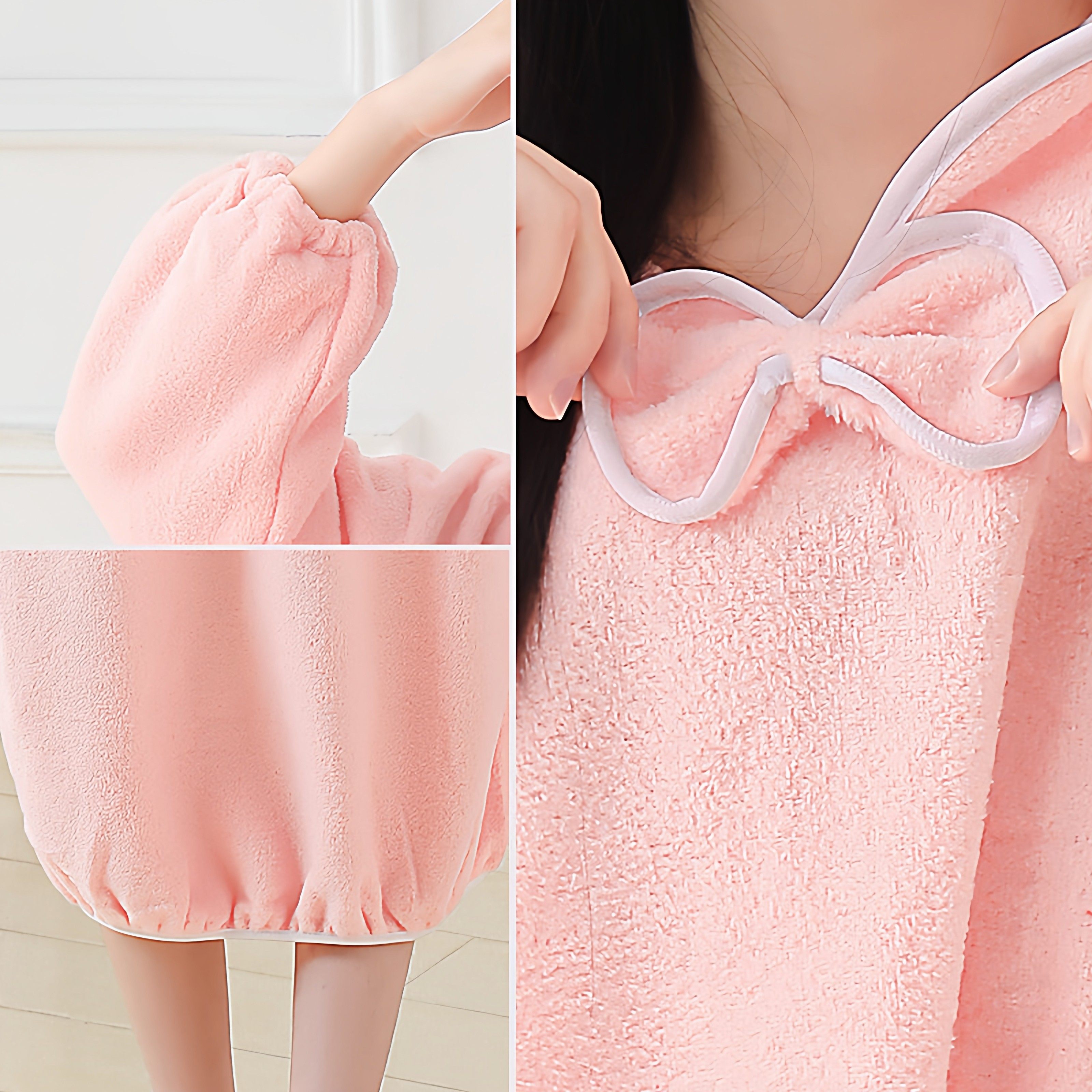 加厚浴袍可穿式带帽浴裙成人洗澡浴衣吸水家居服带帽睡袍宽松长款,淘宝优惠券,粉丝福利购,淘宝优惠卷