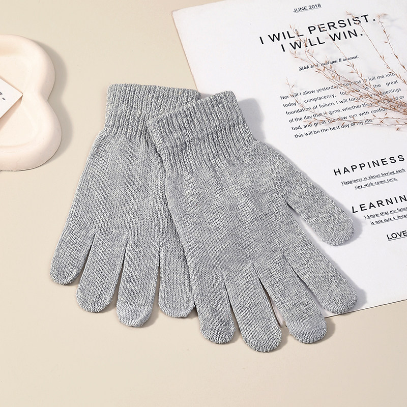 秋冬纯色保暖触屏手套男女通用学生薄款针织分指魔术黑色毛线手套,淘宝优惠券,粉丝福利购,淘宝优惠卷