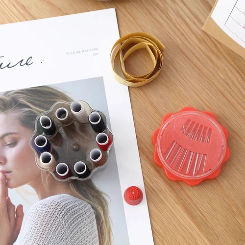 Домашняя портативная швейная коробка, бумажная линейка, набор наперстков, инструменты для вышивки крестом, мини-набор для хранения, сумка для шитья