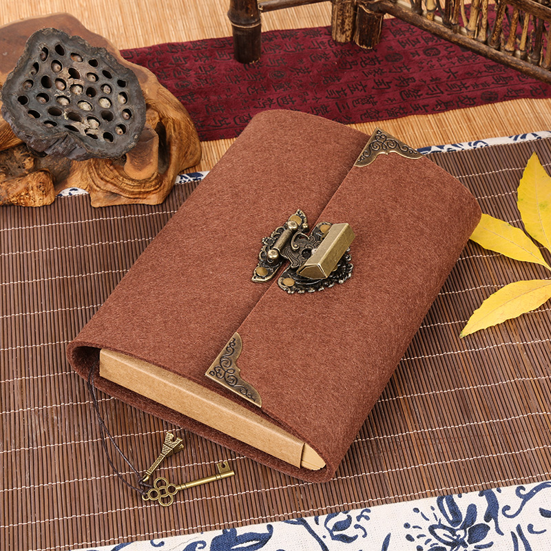 Retro lockable detachable kraft paper gift code book