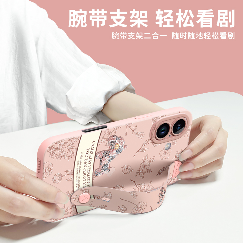 适用苹果17手机壳iphone16promax的2025新款15全包14高级感13轻奢pm时尚12带挂绳11腕带pro女plus防摔xs红色 - 图1