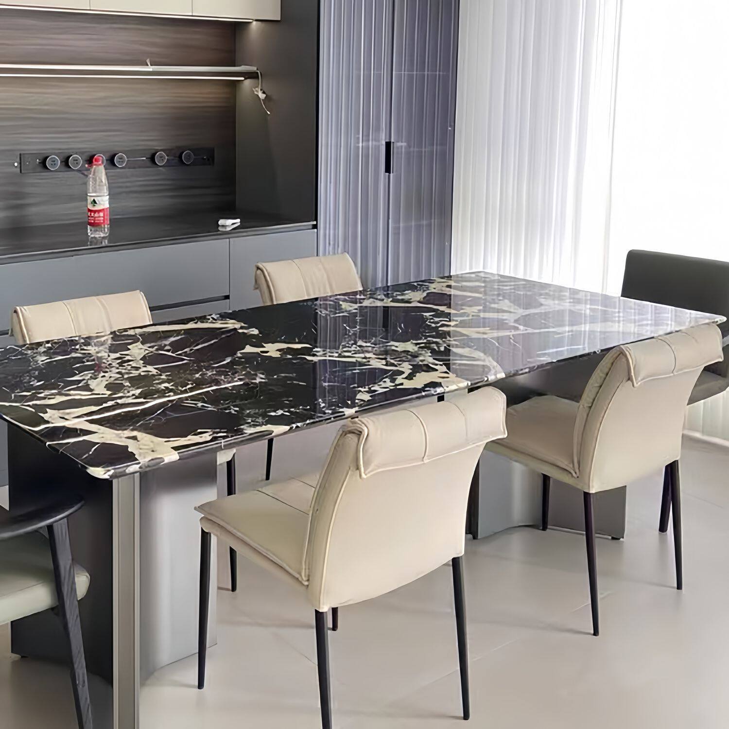 意式轻奢餐椅家用现代简约极简高级感北欧酒店书桌椅餐桌靠背椅子