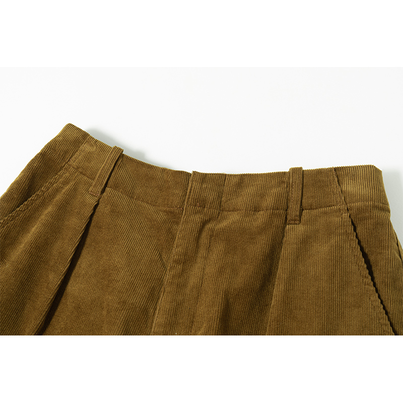 中和休闲秋冬女裤复古纯色灯芯绒工装裤宽松舒适直筒裤子CLKC4021 - 图1