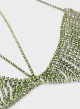 monster身体链绿色文胸首饰