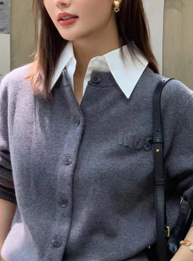 罗蒙假领女内搭叠穿白色气质尖领