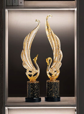 孔雀一对艺术现代装饰摆设