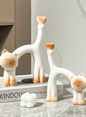 轻奢现代猫咪酒柜家居饰品摆件
