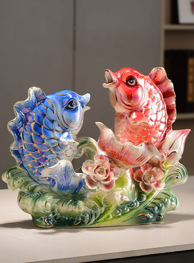 轻奢锦鲤鱼装饰摆件乔迁礼物