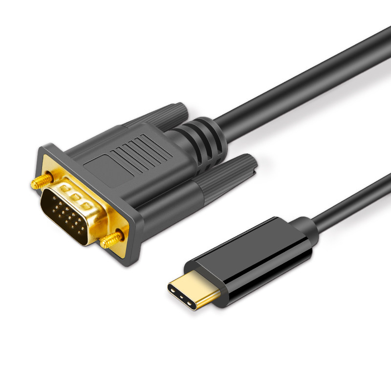 USB type-C转VGA线转换器mate10手机MAC连接电视投影仪视频转接线