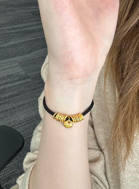 金店同款沙金仿真金福袋盘缠手链女款轻奢高级感手串送女友礼物