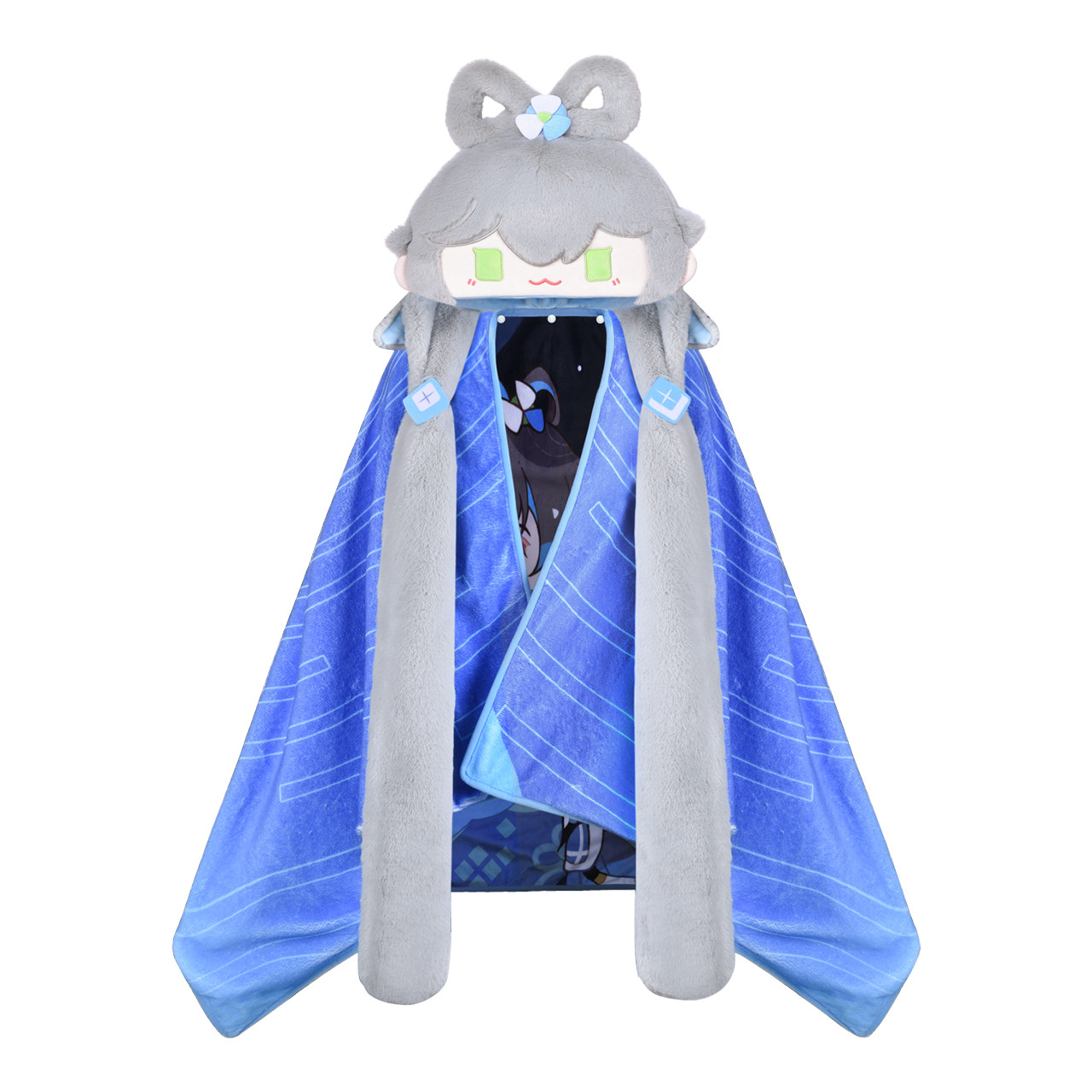 BEMOE正版Vsinger洛天依AILUO系列依点可爱连帽围巾双面空调毯子,淘宝优惠券,粉丝福利购,淘宝优惠卷