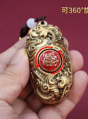 黄铜关羽手把件人物男士随身盘玩物件黄铜铜工艺品关公手把件