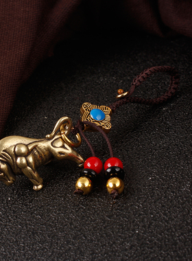 钥匙扣办公桌流水摆件华尔街牛