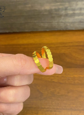 2025女款亮面鱼鳞戒指高品质合金指环小红书周家同款百搭时尚指环