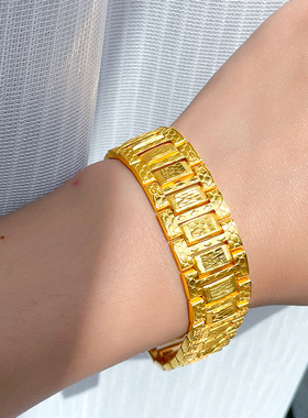 新款仿金色霸气手表款式手链男款鎏金国潮风轻奢手饰配件一件