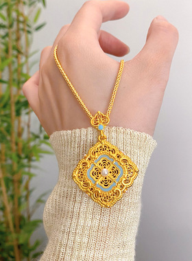 金店同款宋韵系列四合如意项链百搭轻奢高档送礼设计感女款首饰