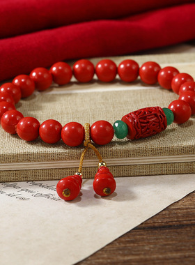 2025新款复古中国风财运滚滚手链女创意轻奢时尚首饰元旦新年配饰