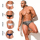 desmiit men's anti-embarrassing cornersports low waist sexy tight swimsuit high elastic breathable adult swimming trousers
