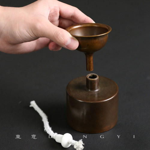 东意文房中式铜酒精灯煮茶炉子家用复古温茶器支架加热保温加热炉 - 图1