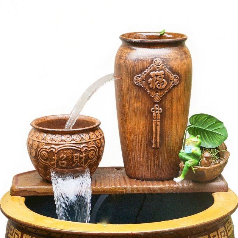 LS-349古法鱼缸养鱼瀑布流水罐过滤增氧造景生态瀑布陶瓷流水循环,淘宝优惠券,粉丝福利购,淘宝优惠卷