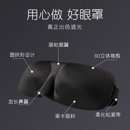 舒耳客眼罩耳塞防噪音三件套3D立体睡眠遮光透气男女隔音睡觉套装 - 图0