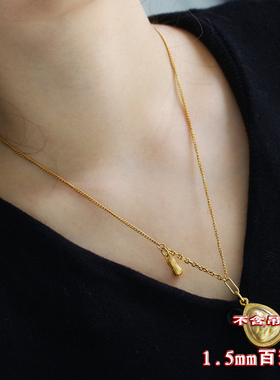 佛牌链金色毛衣链不掉色