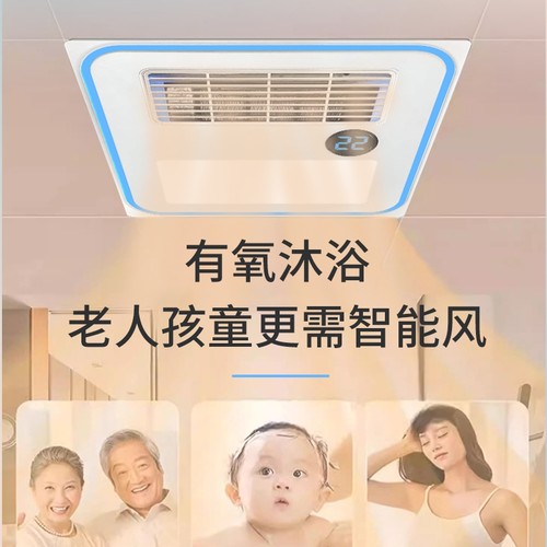 风暖浴霸开28-32cm孔石膏板PVC集成吊顶（替换四灯）风暖排气照明 - 图1