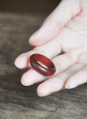 天然檀木戒指支持定制刻字