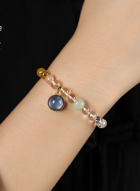 禅木匠白水晶猫眼石手链