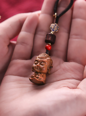 禅木匠绿檀木八大守护神挂件