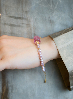 禅木匠珍珠萤石925银手链项链