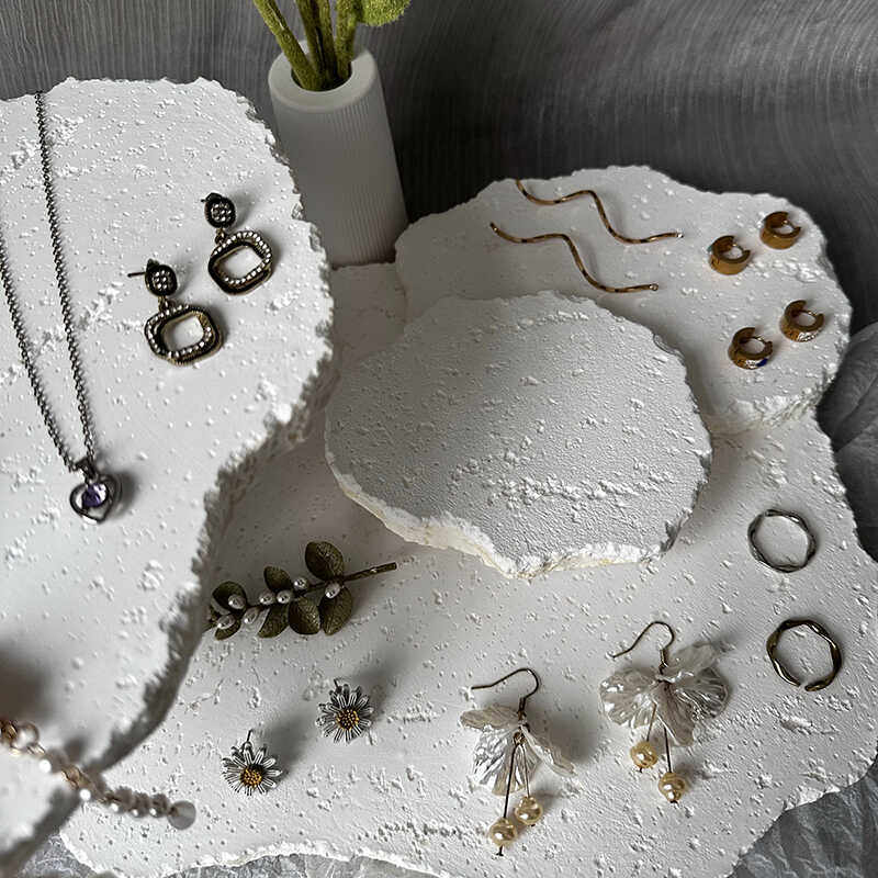 风化石膏洞石板不规则外形首饰展示架饰品陈列拍照道具戒指项链板,淘宝优惠券,粉丝福利购,淘宝优惠卷
