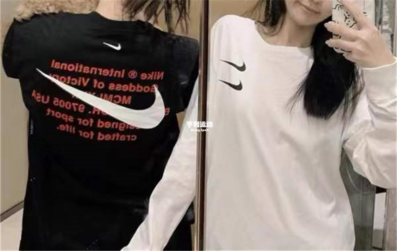 Nike/耐克 Swoosh情侣款双钩解构套头圆领长袖T恤卫衣 DB6156-图2