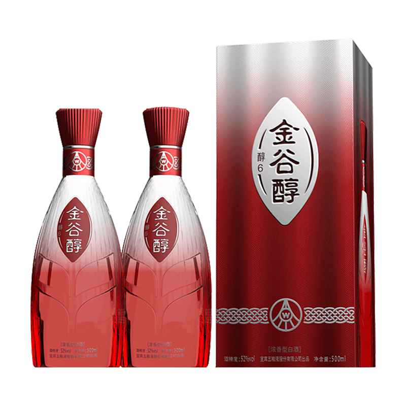 【正品保证】五粮液金谷醇（醇6）52度500mL*2瓶装浓香型白酒-图2