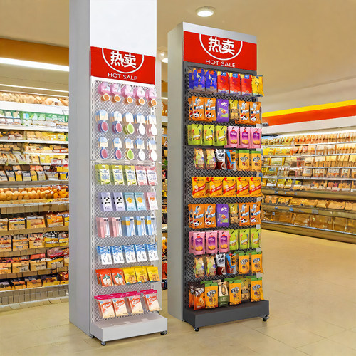 超市牙刷货架辣条零食小饰品便利店唇膏展示架靠墙架子挂钩置物架 - 图0